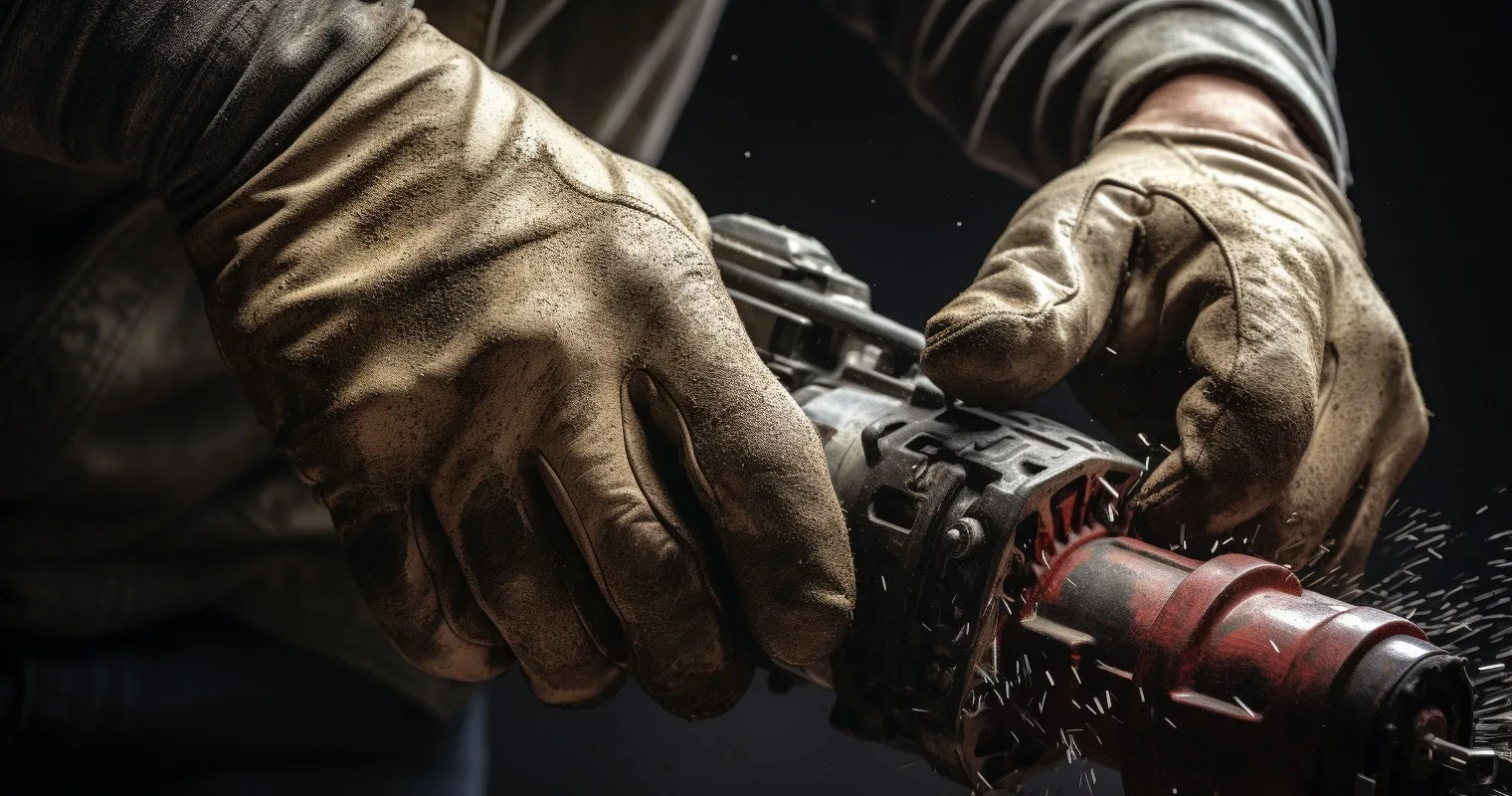 Hands-on vibrating tool, close-up