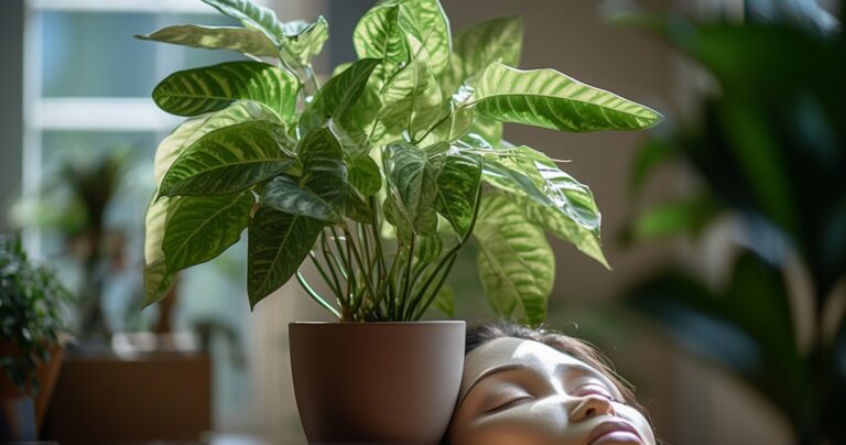 Healthy Houseplant Adorned With Diatomaceous Earth