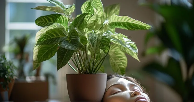 Healthy Houseplant Adorned With Diatomaceous Earth