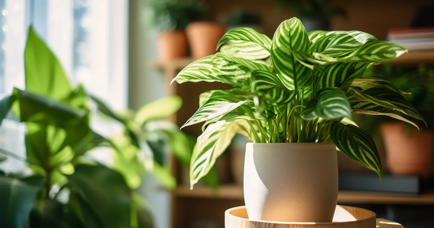 Healthy Houseplant In Gnat-Resistant Potting Mix