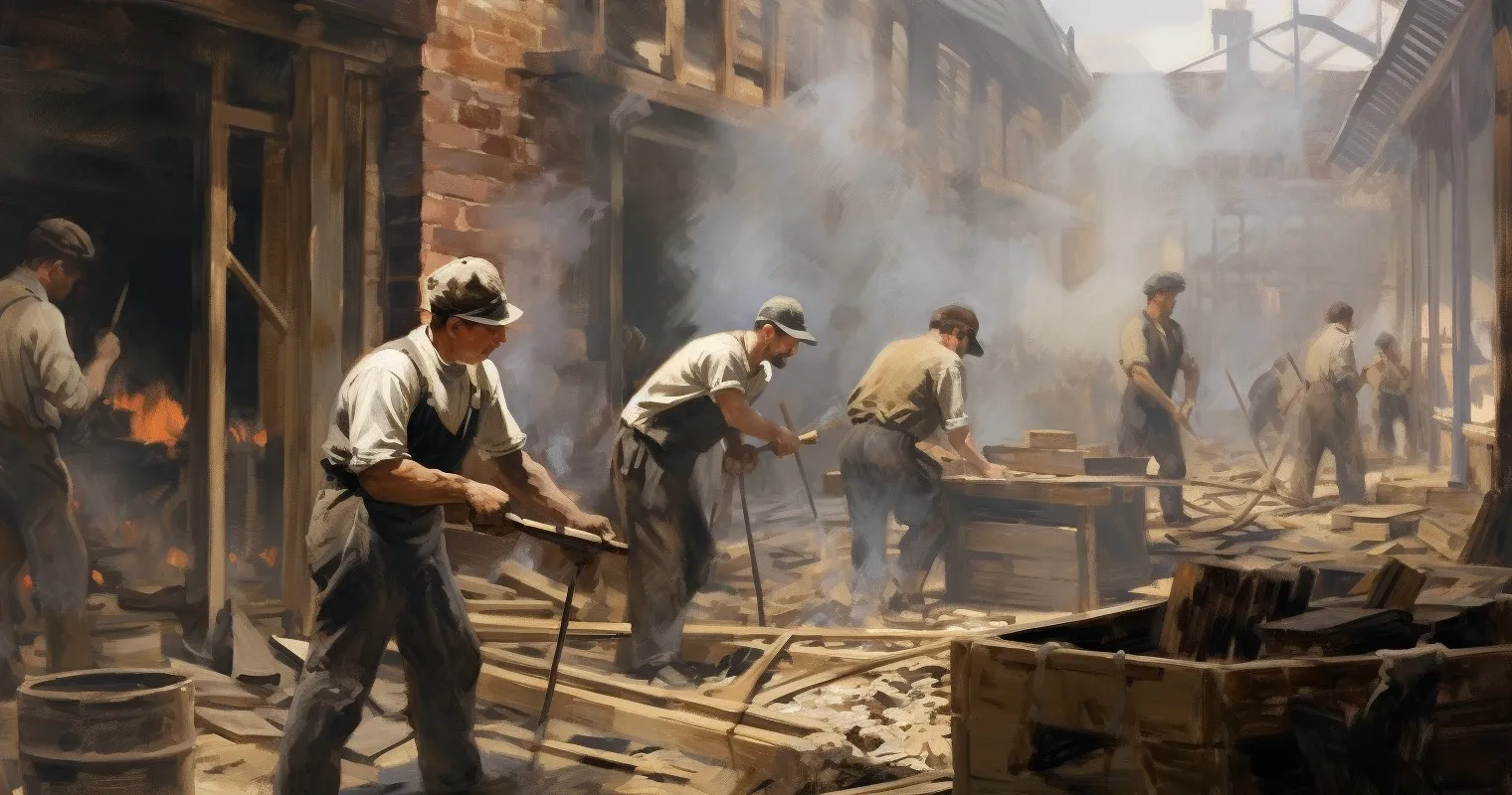 Historical Use of Asbestos - Construction Scene
