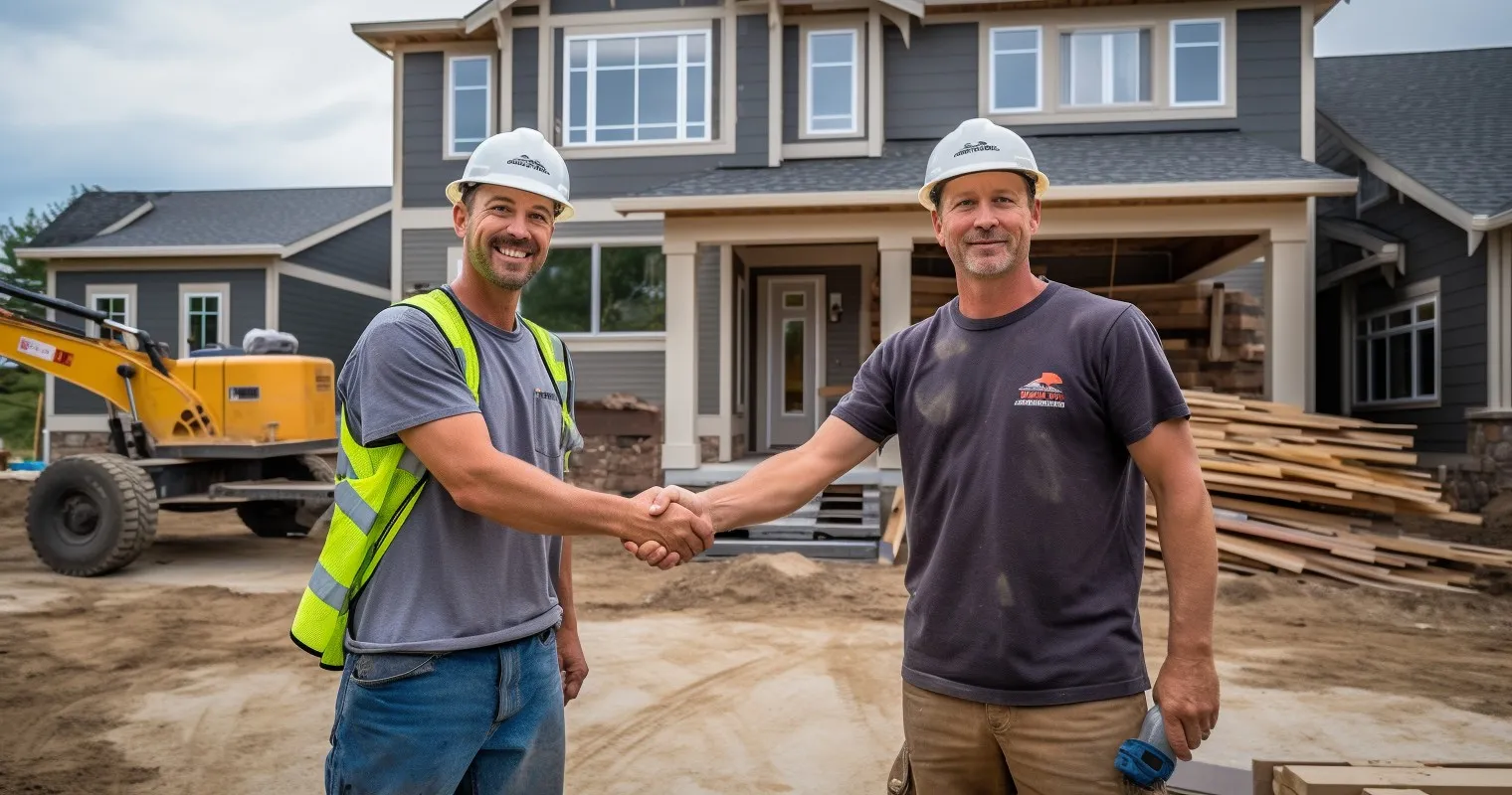 Home Builder and Buyer Shaking Hands - Successful Negotiation