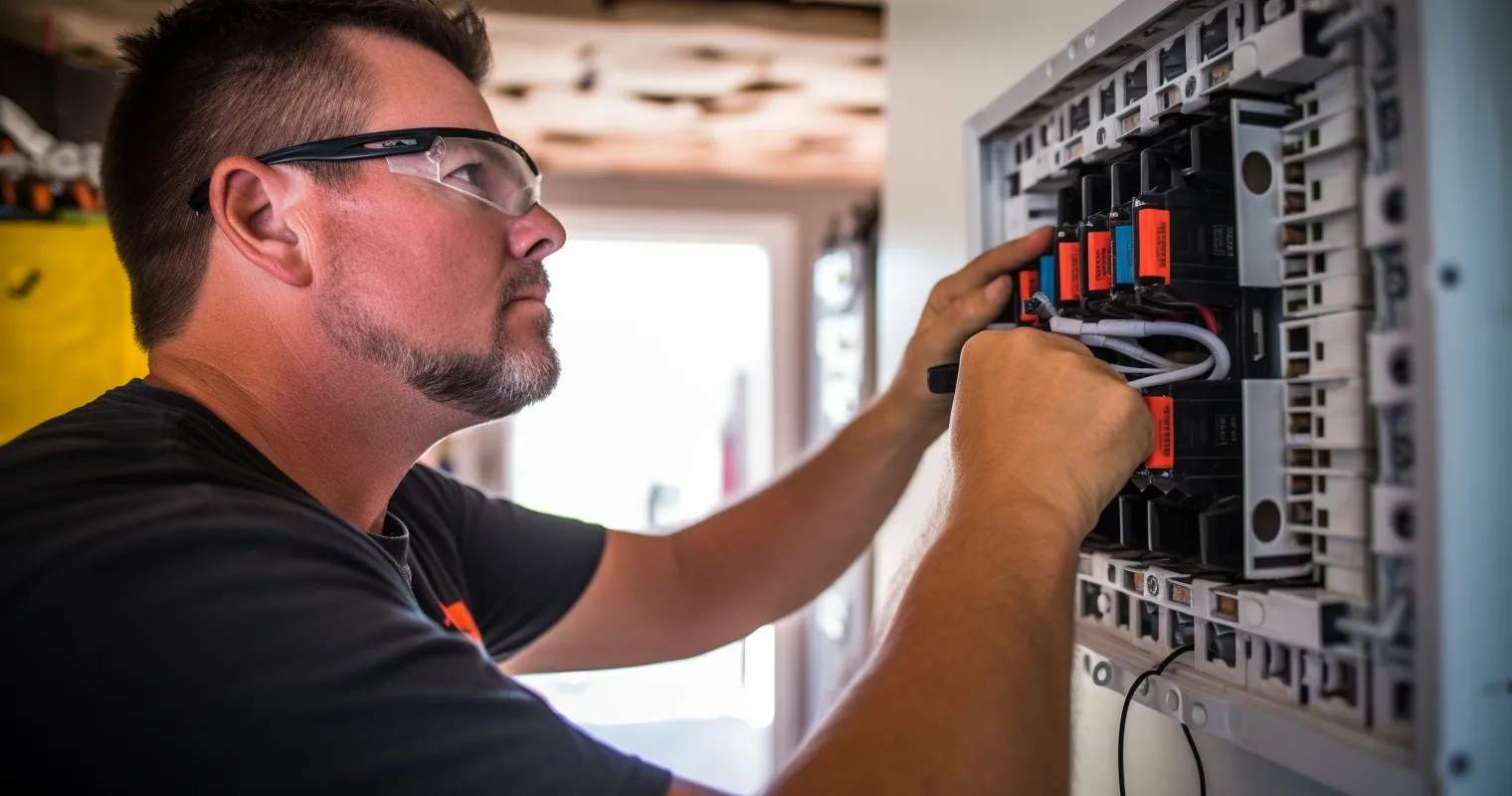 Homeowner Checking Electrical Panel