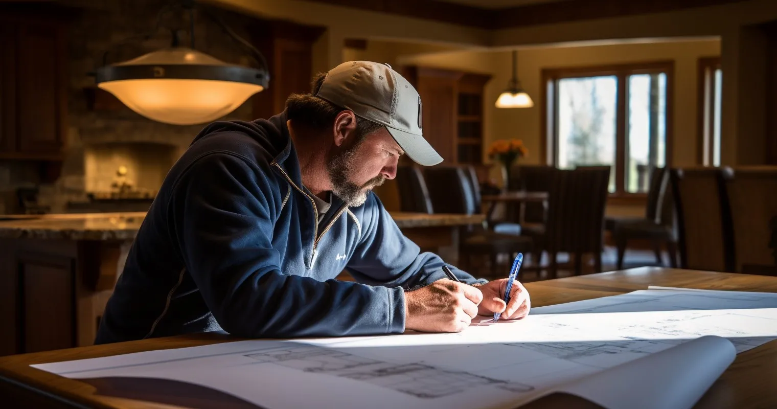 Homeowner Reviewing Plans