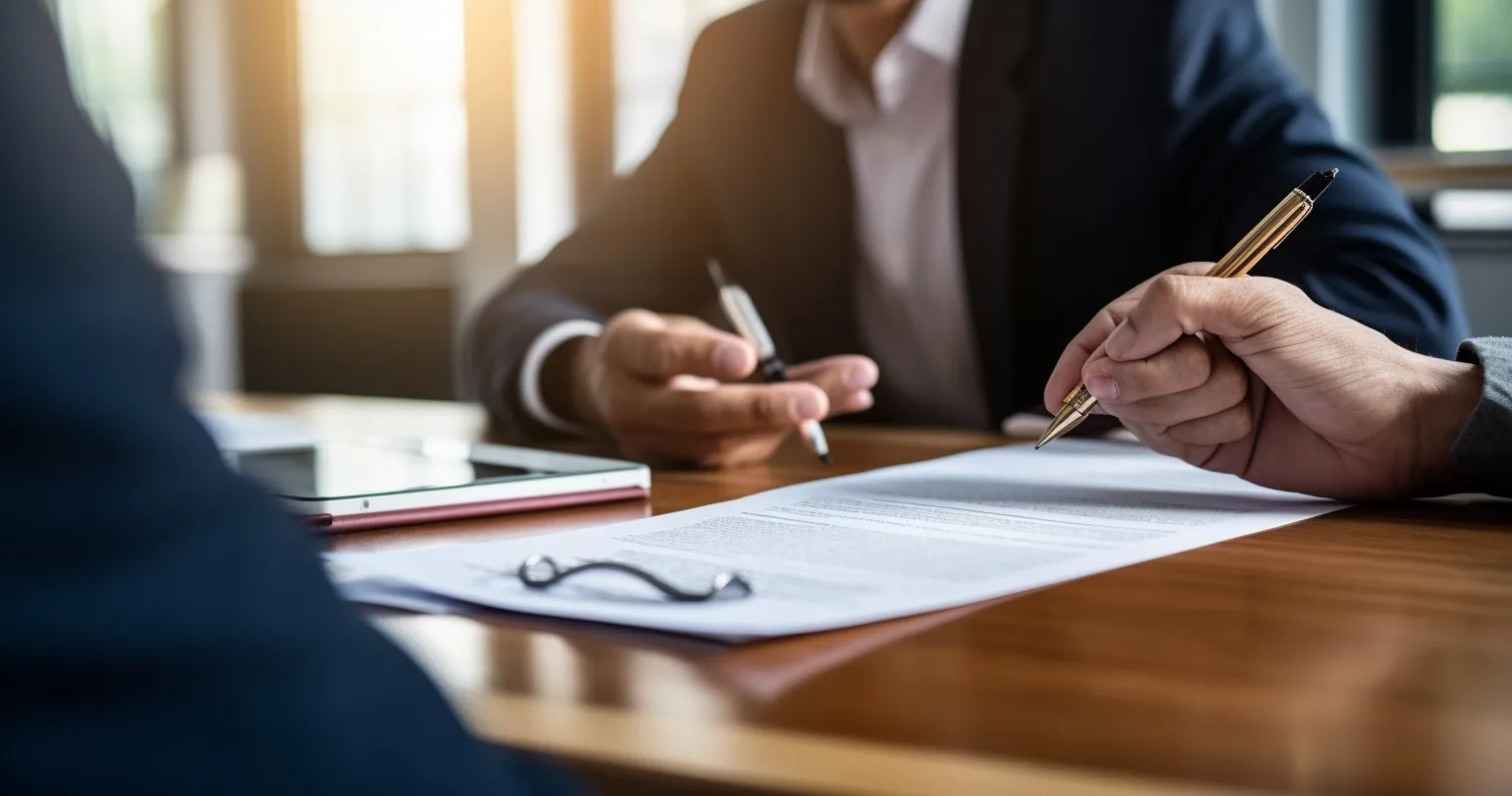 Homeowner Signing Mortgage Papers with Realtor