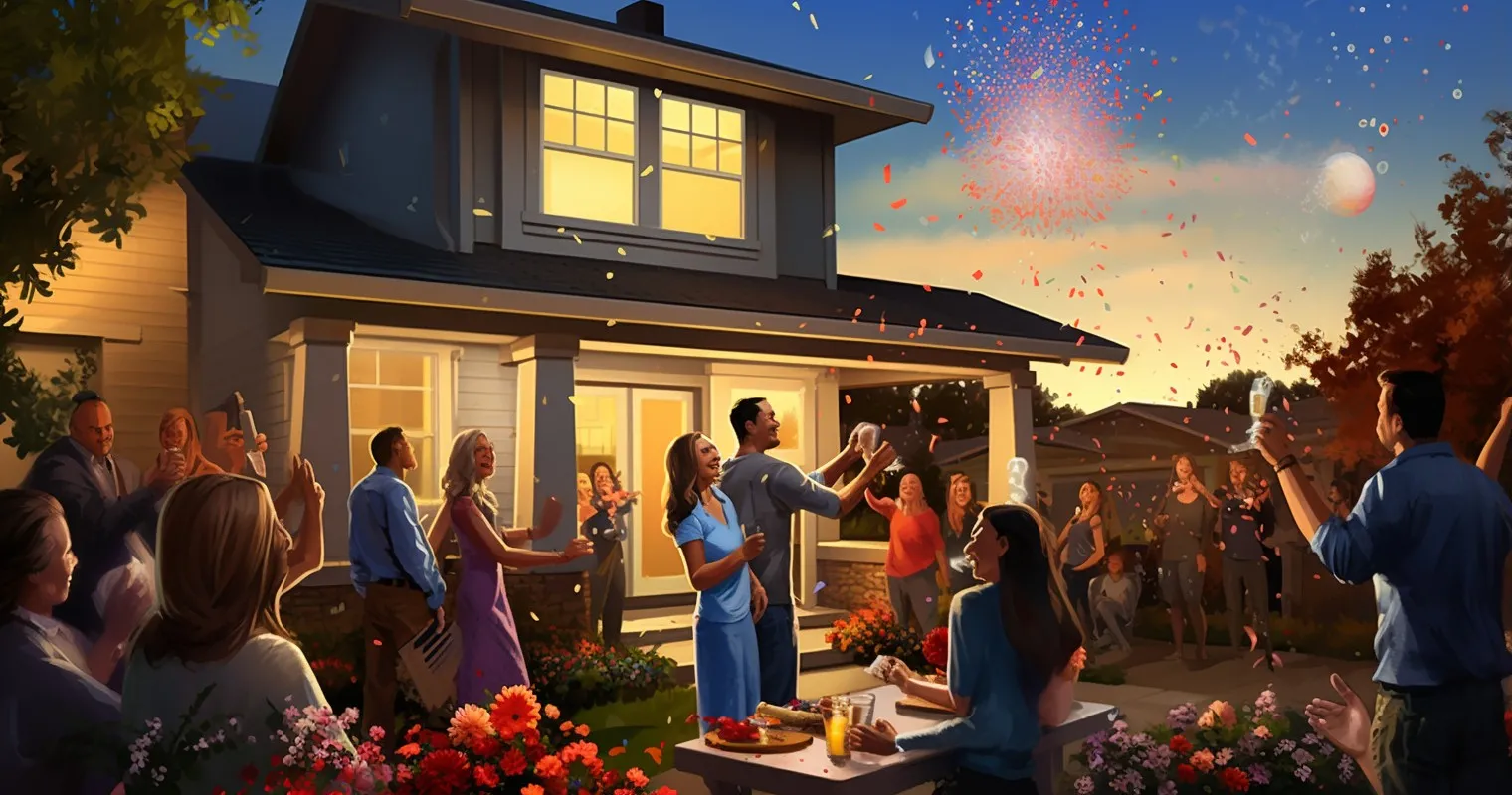 Homeowners Celebrating New Home