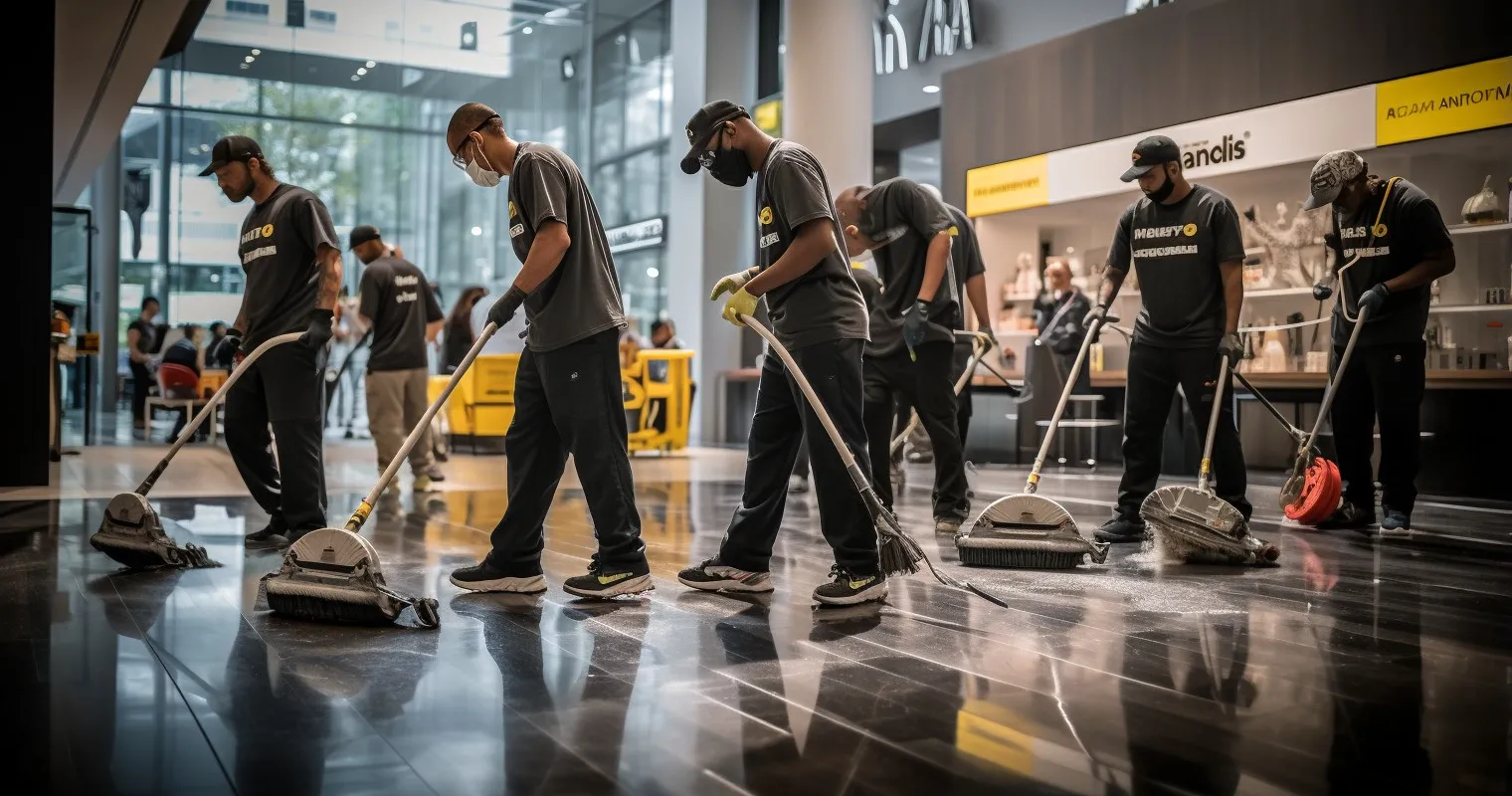 House Cleaning Team in Action - Dynamic Cleaning
