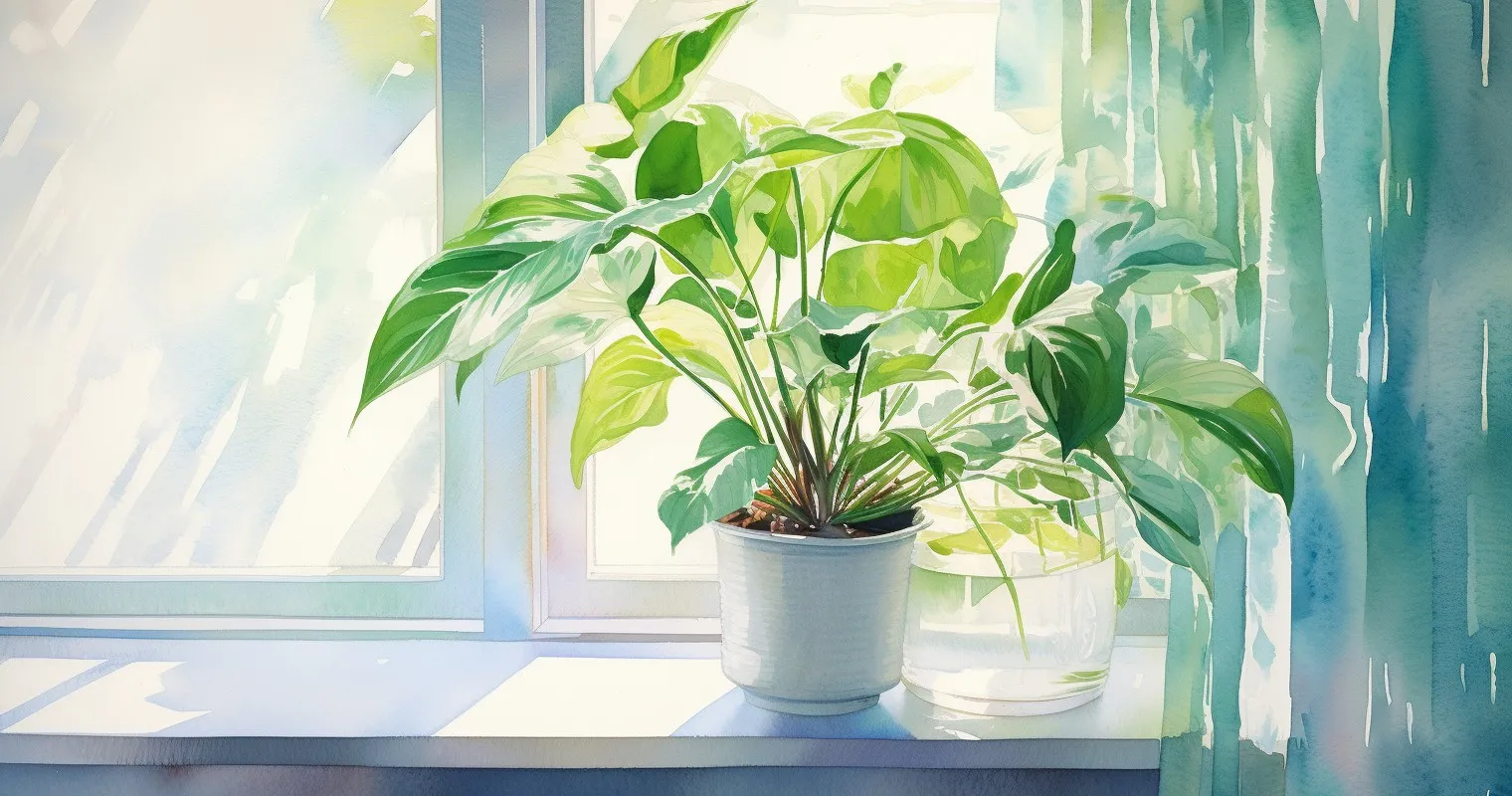 Houseplant Basking in Sunlight