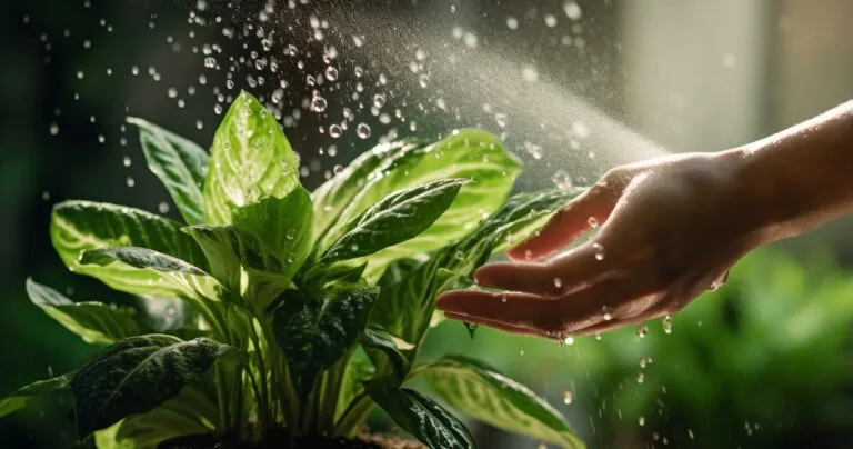 Houseplant Being Misted with Care