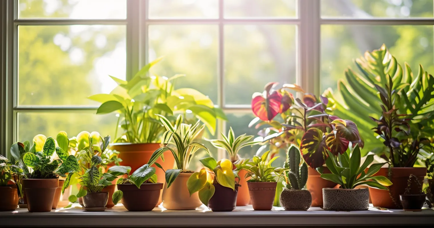 Houseplant Collection by a North-Facing Window