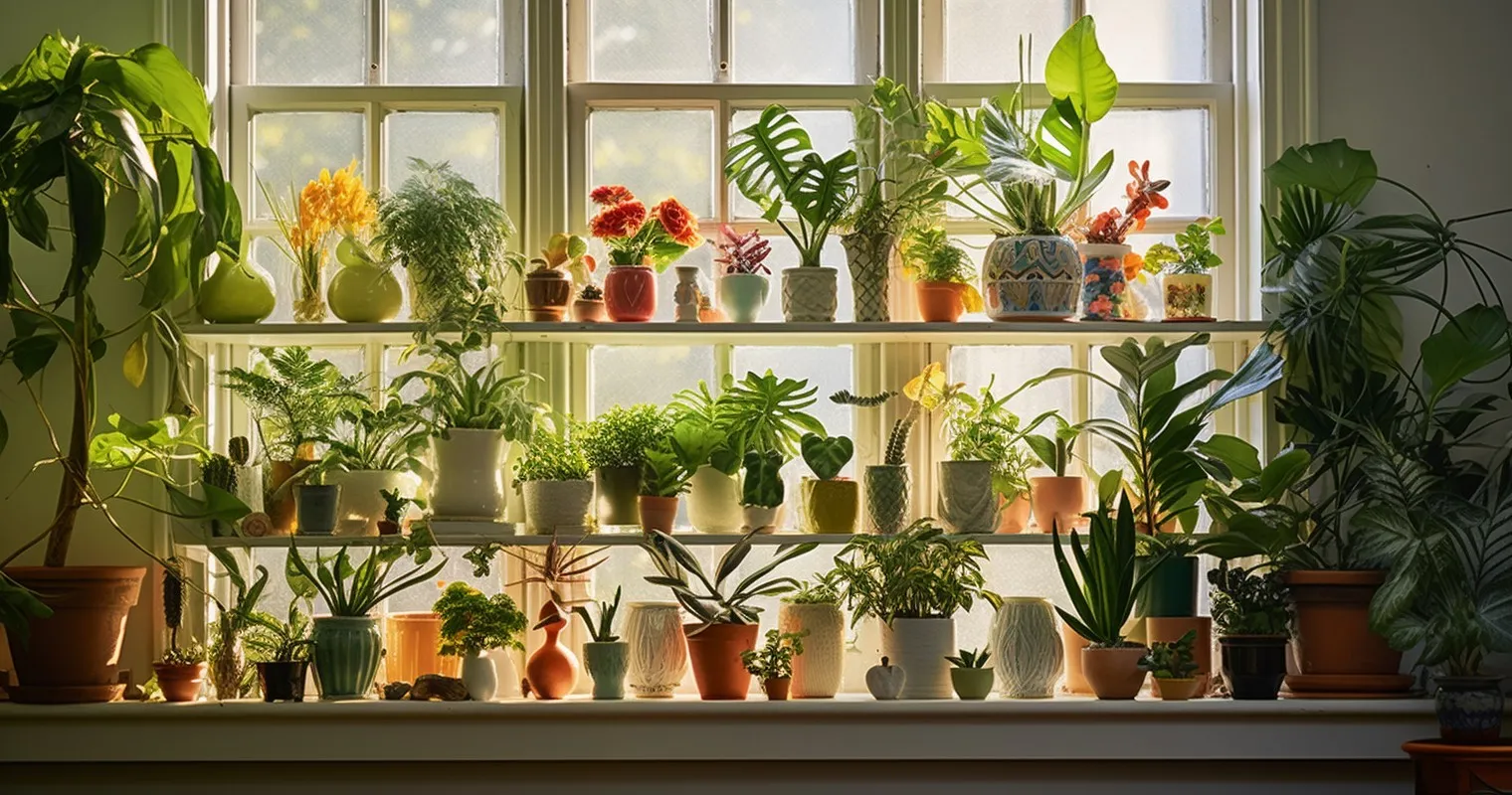 Houseplant Collection in Different Light Settings
