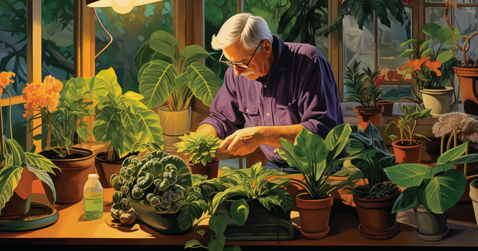 Houseplant Enthusiast Using Systemic Insecticides