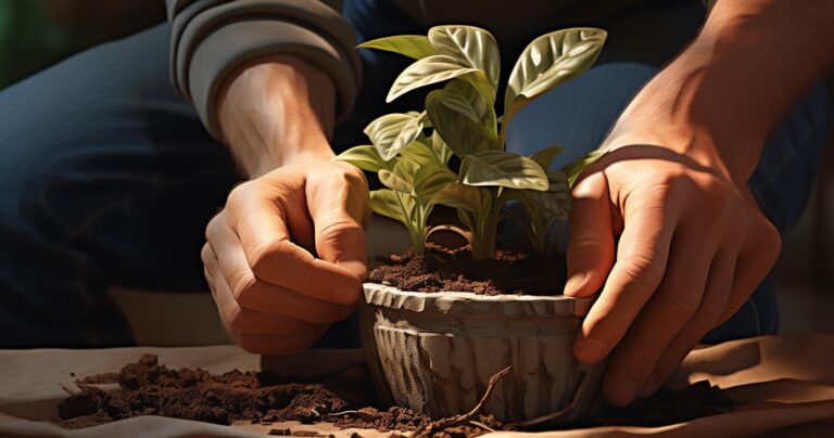 Houseplant Repotting Process
