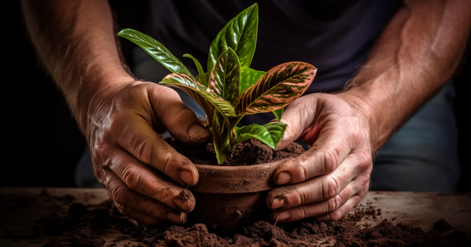 Houseplant Repotting Process
