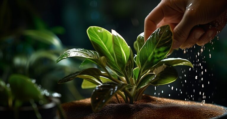 Houseplant being fertilized with precision