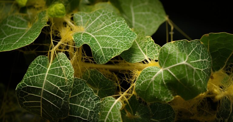 Houseplant infested with spider mites