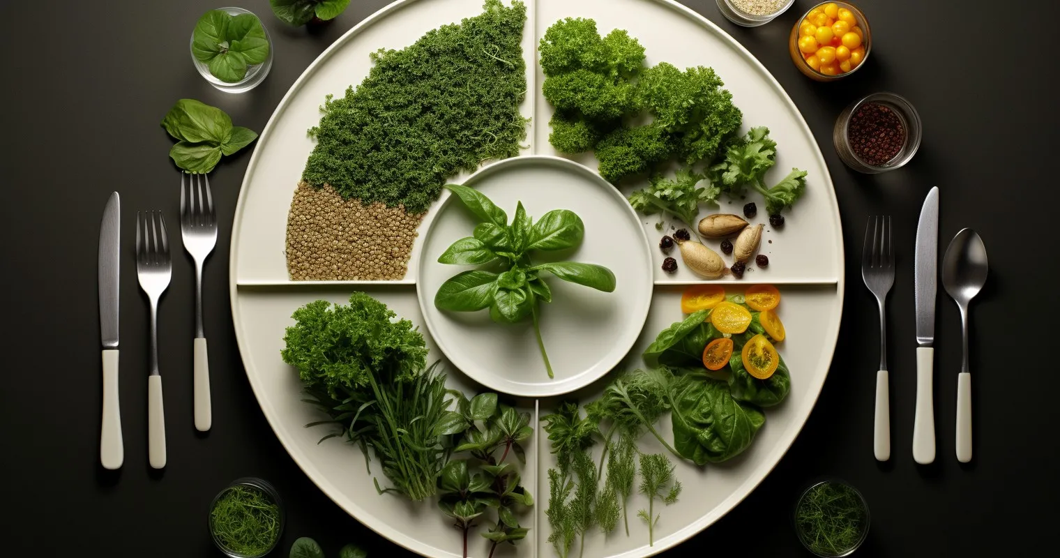 Houseplant nutrients represented as a balanced meal