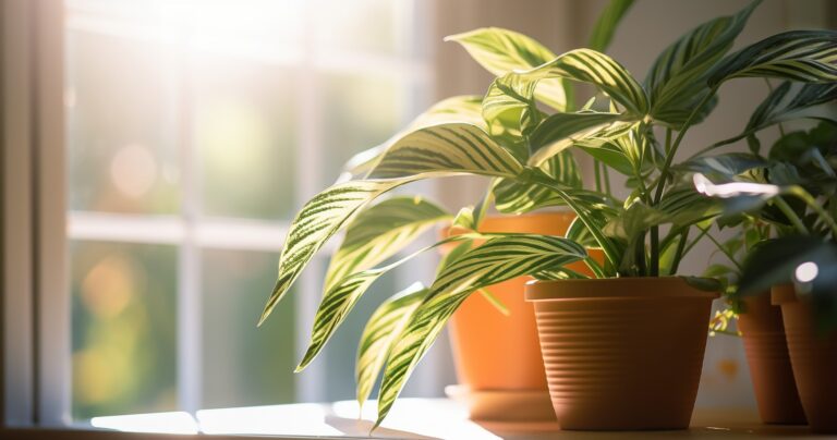 Houseplant On A Sunny Windowsill