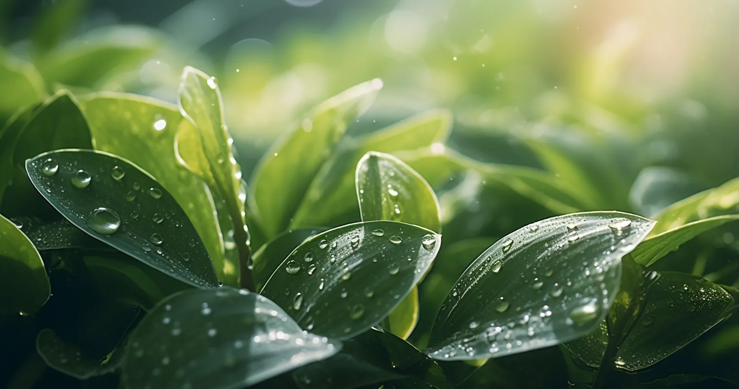 Houseplant under a gentle misting