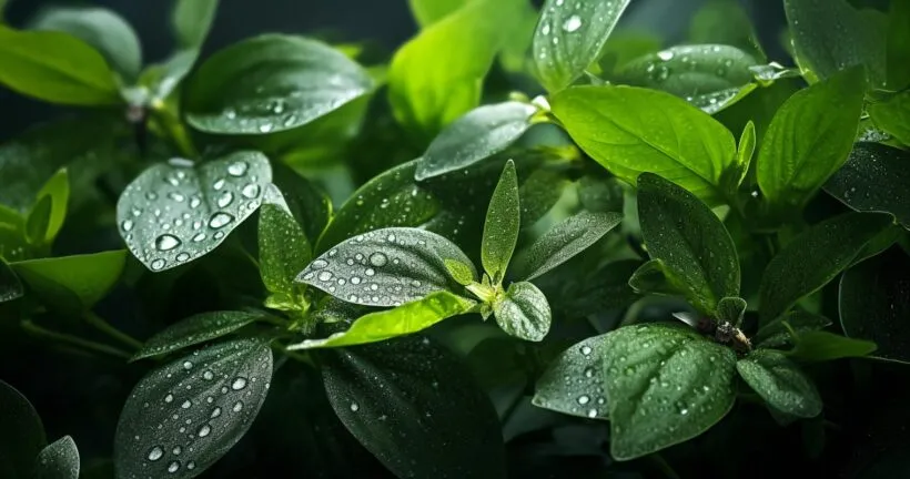 Houseplant with gnats hovering above