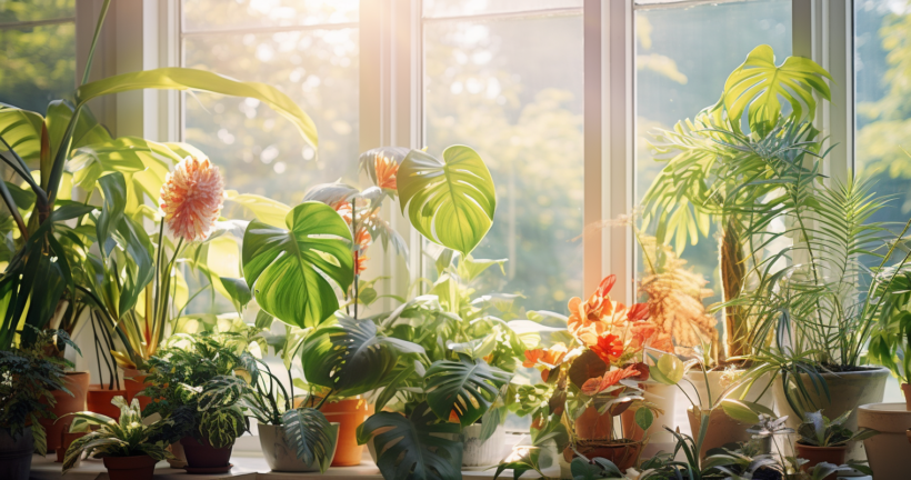 Houseplants Bathed in Soft Morning Light