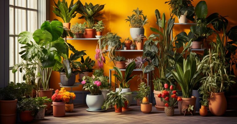 Houseplants Displayed in Artful Arrangement