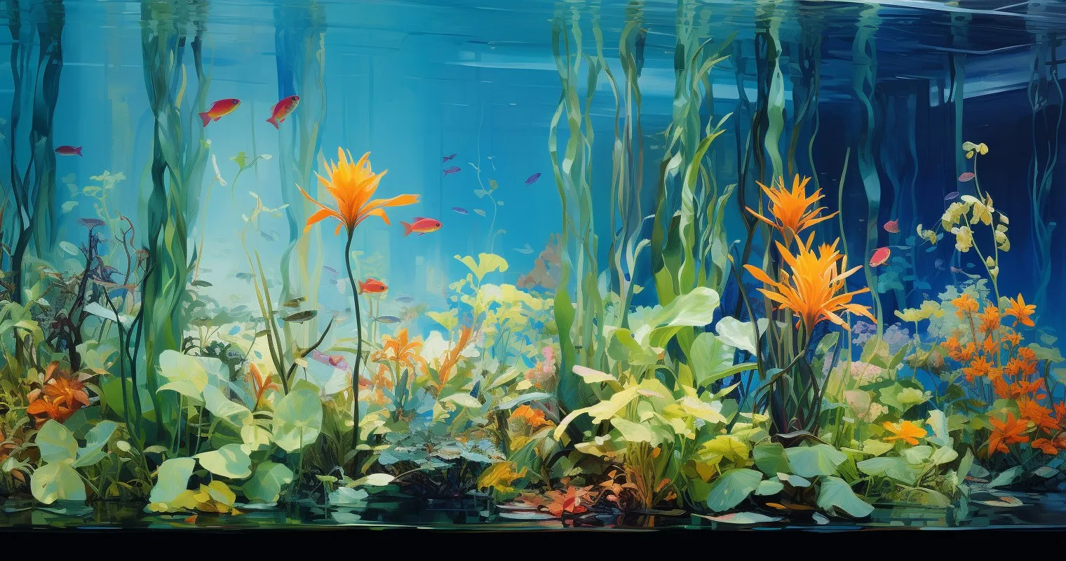 Houseplants Flourishing in Aquatic Harmony