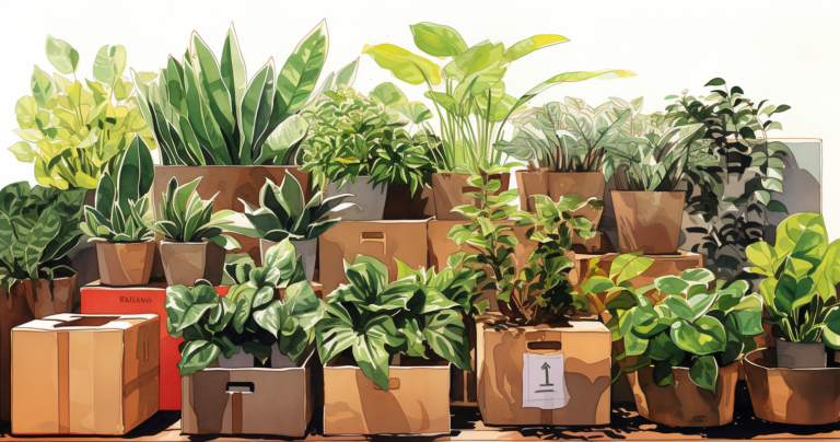 Houseplants Packed and Ready for the Move