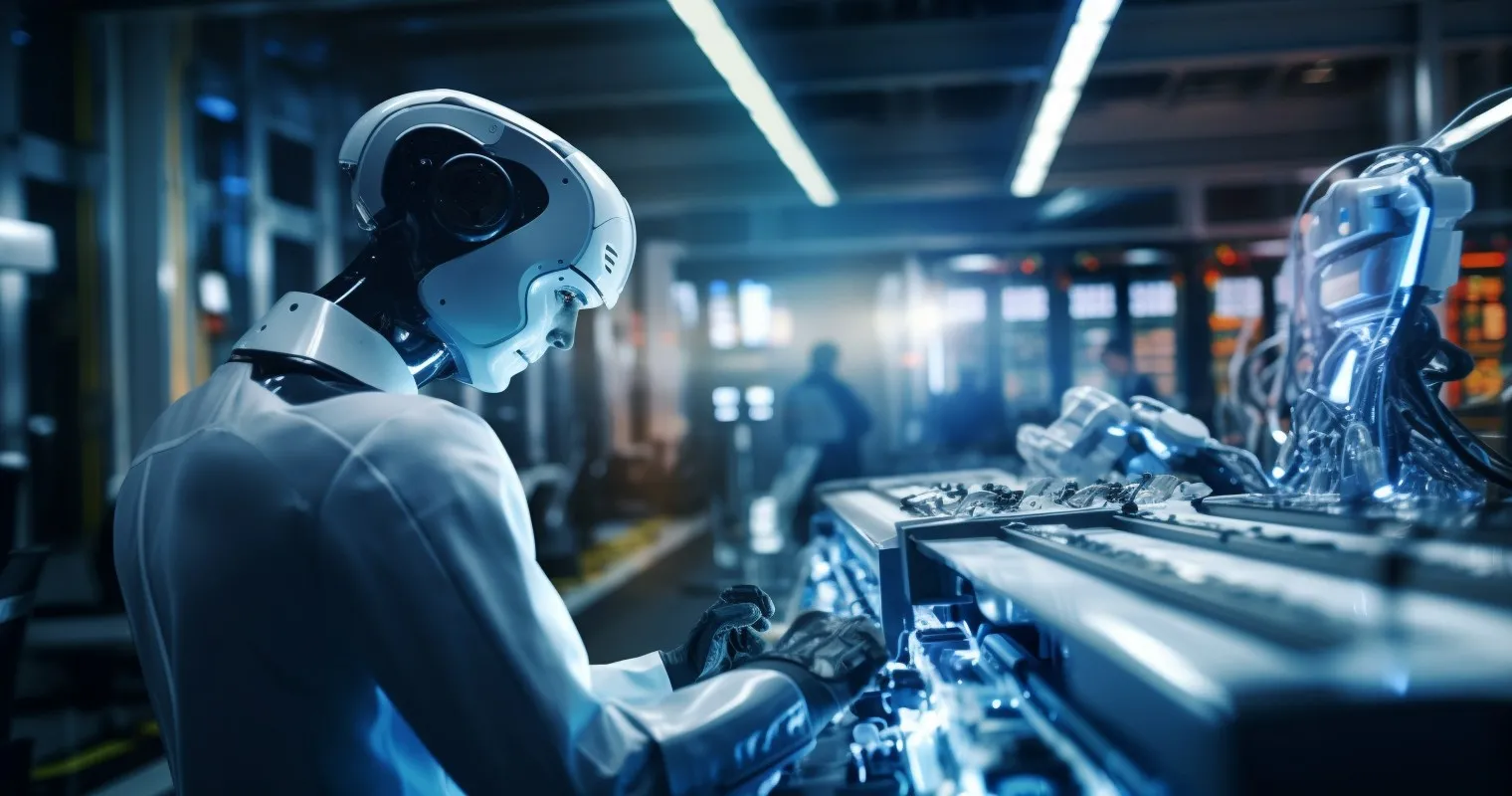 Humanoid Robot Conducting Safety Audit In Factory