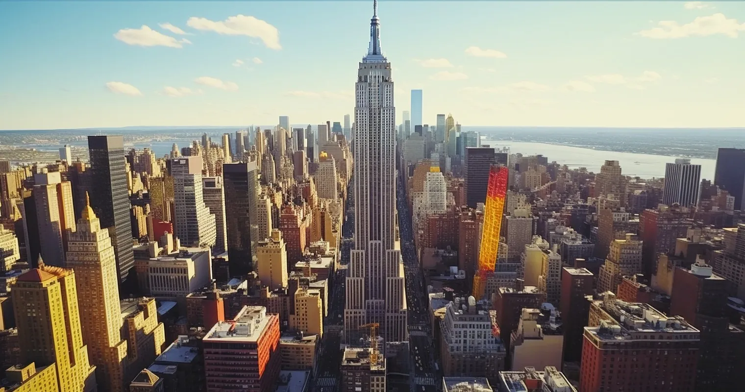 Iconic Empire State Building And Broadway Intersection