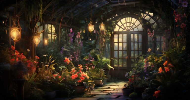 Indoor Garden with Vibrant Grow Lights