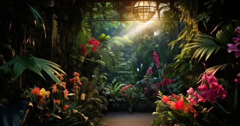 Indoor Jungle with Healthy Plants