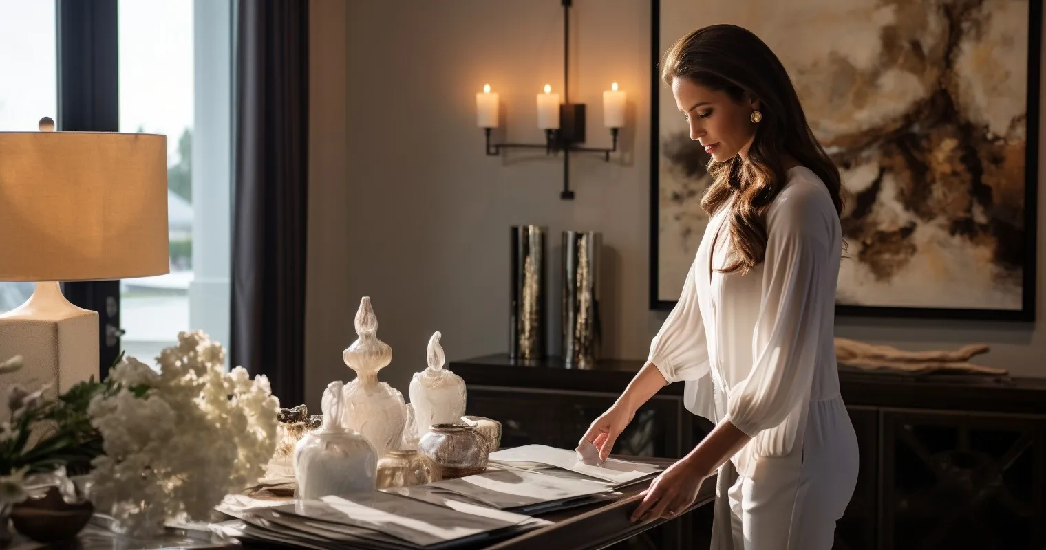 Interior Designer Adding the Final Touches
