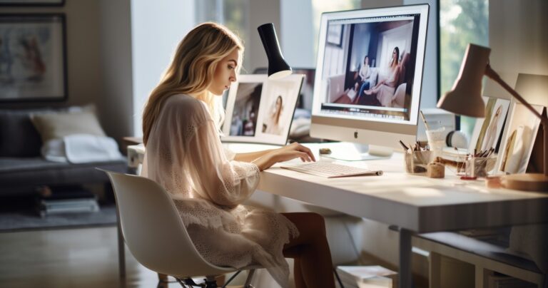 Interior Designer Working On A Digital Mood Board