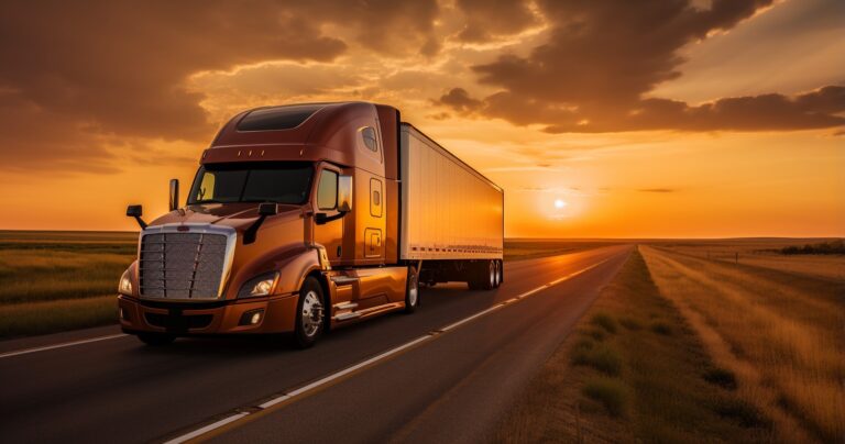 Interstate moving truck on an open road
