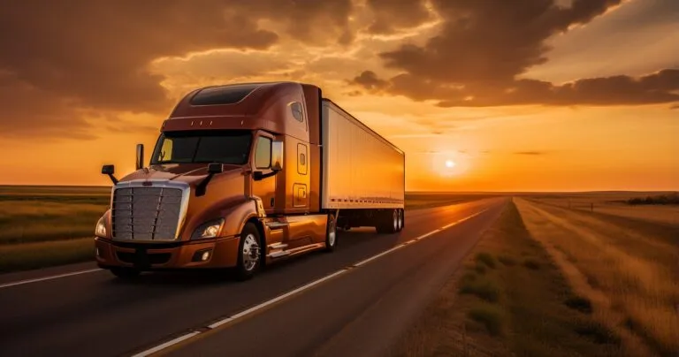 Interstate moving truck on an open road