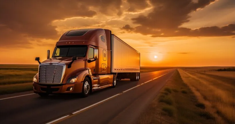 Interstate moving truck on an open road