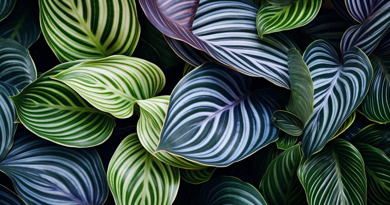 Intimate Close-Up of Variegated Leaves