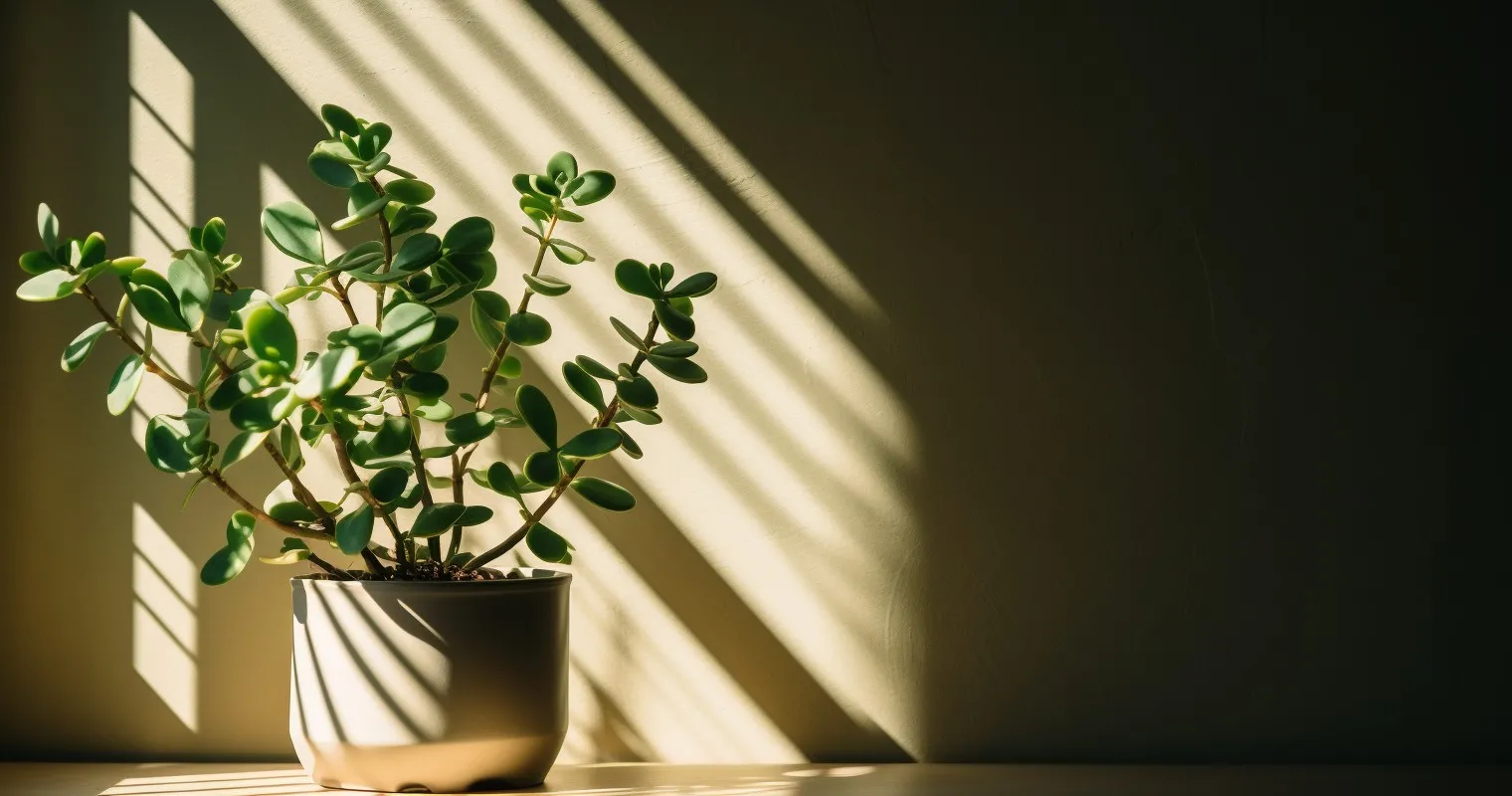Jade Plant In Sunlit Corner