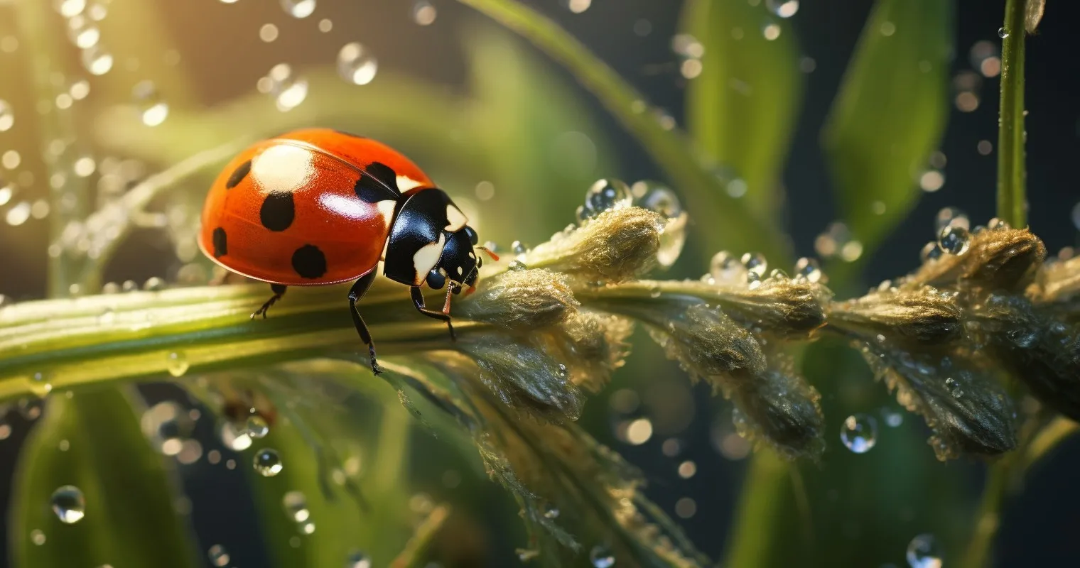 Ladybug Feasting on Aphids