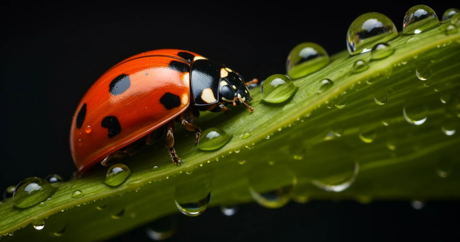 Ladybug On A Houseplant Leaf
