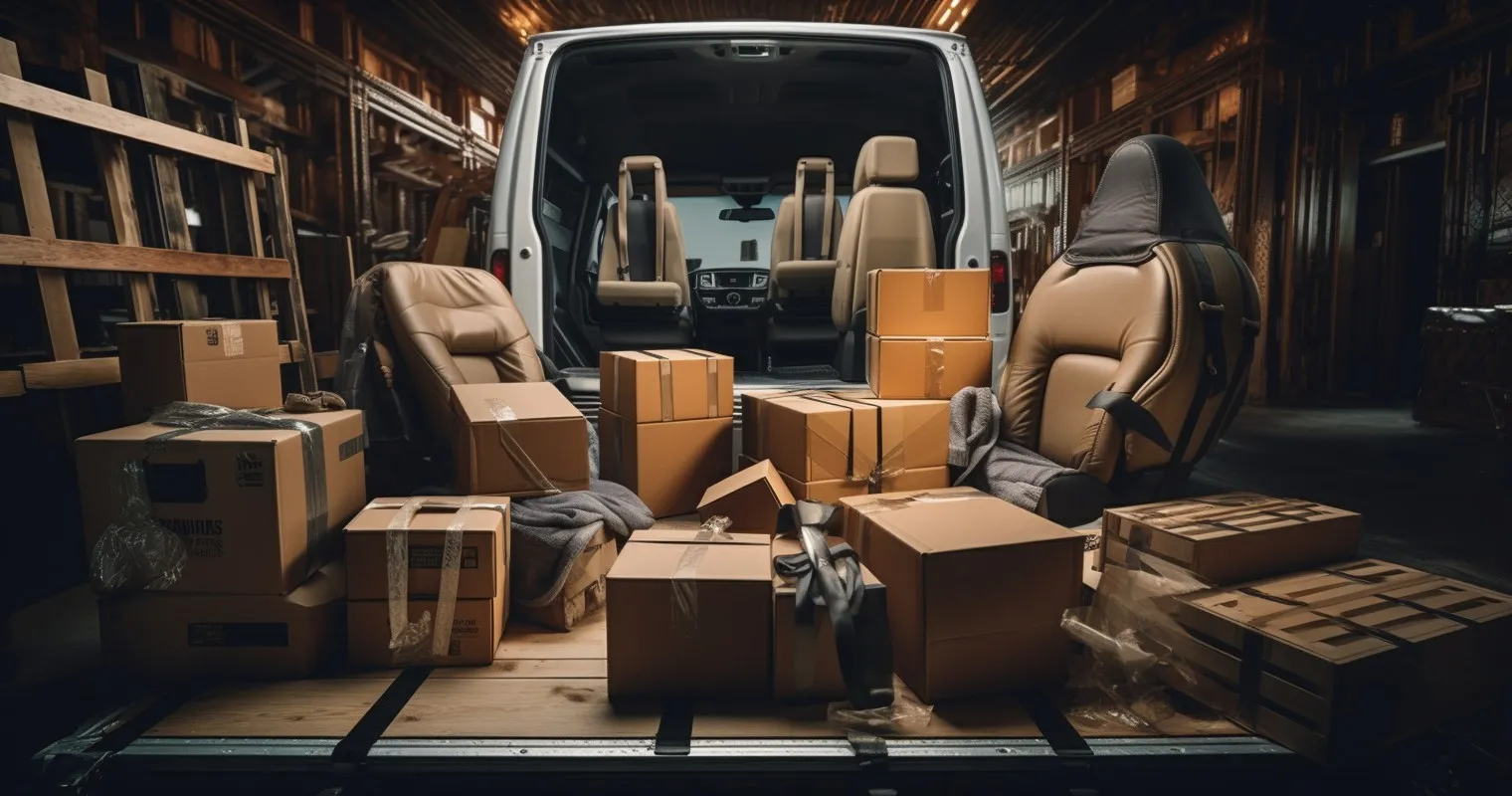Loading the Moving Truck Securing Furniture With Straps