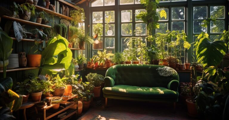 Lush Indoor Jungle Of Houseplants