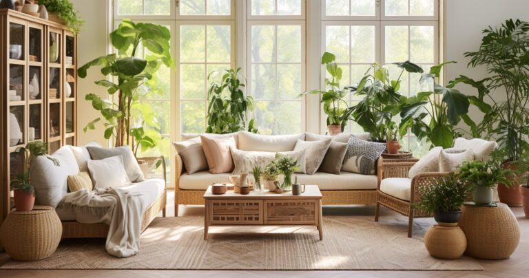Lush Indoor Oasis With Thriving Houseplants
