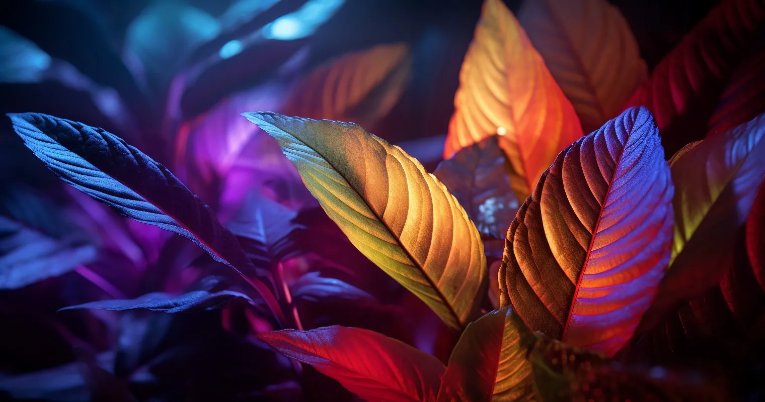 Lush Leaves Bathed in Adjustable Light