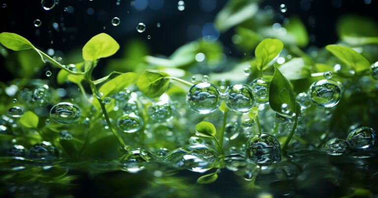 Lush Pothos Roots Submerged In Clear Water