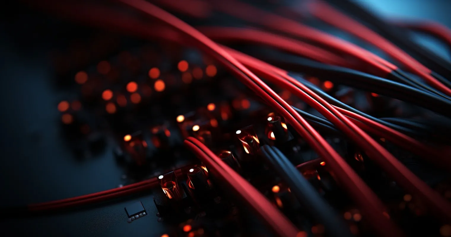 Macro Shot of Black and Red Wires