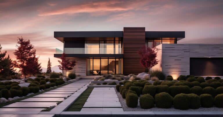 Modern Home Against Picturesque Background