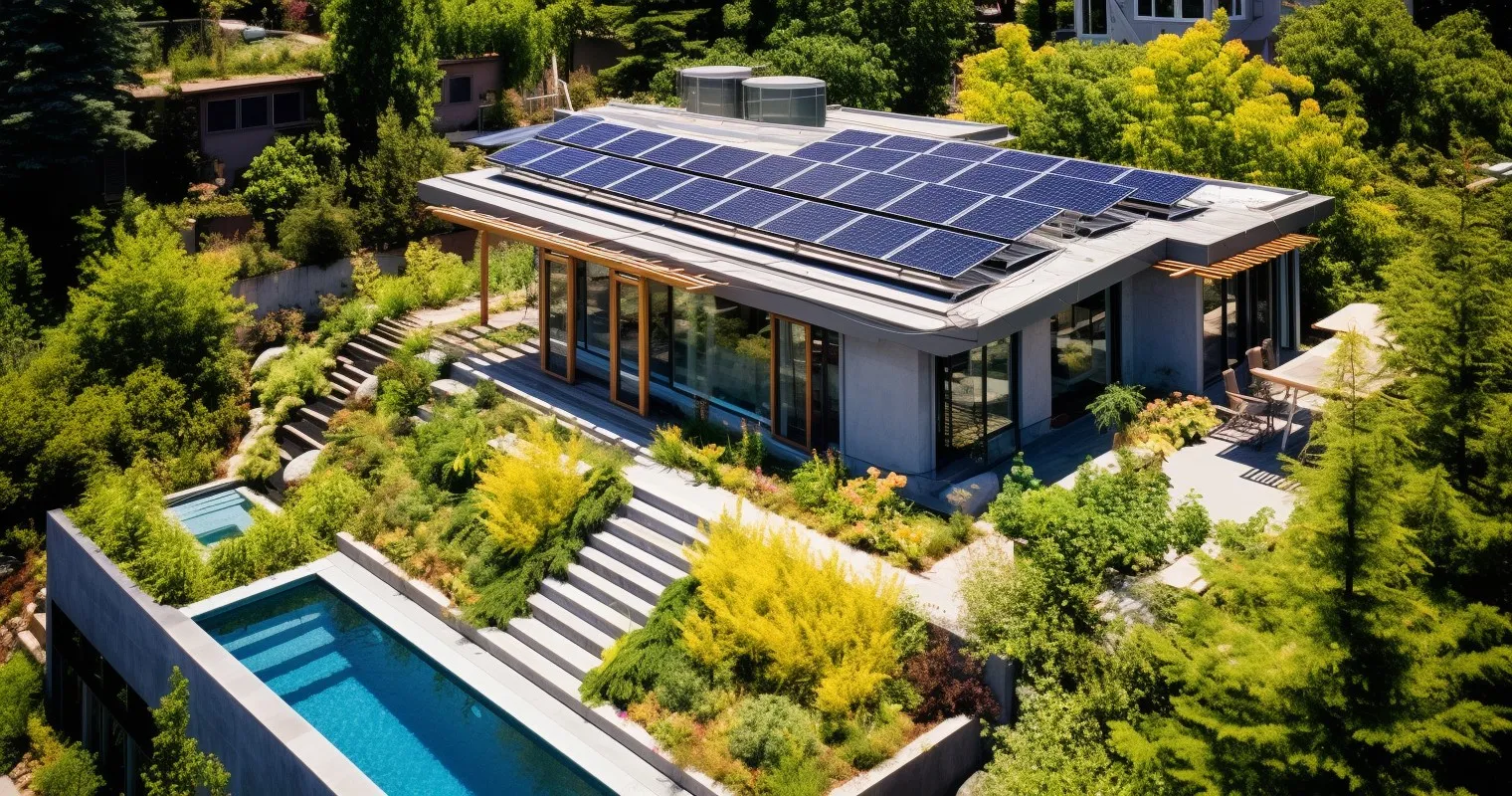 Native Plant Garden With Solar Panels