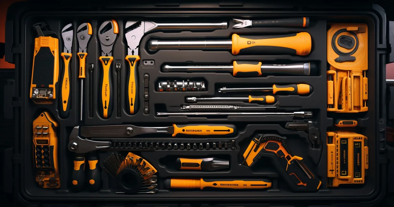 Neatly Organized Toolbox With Hand Tools